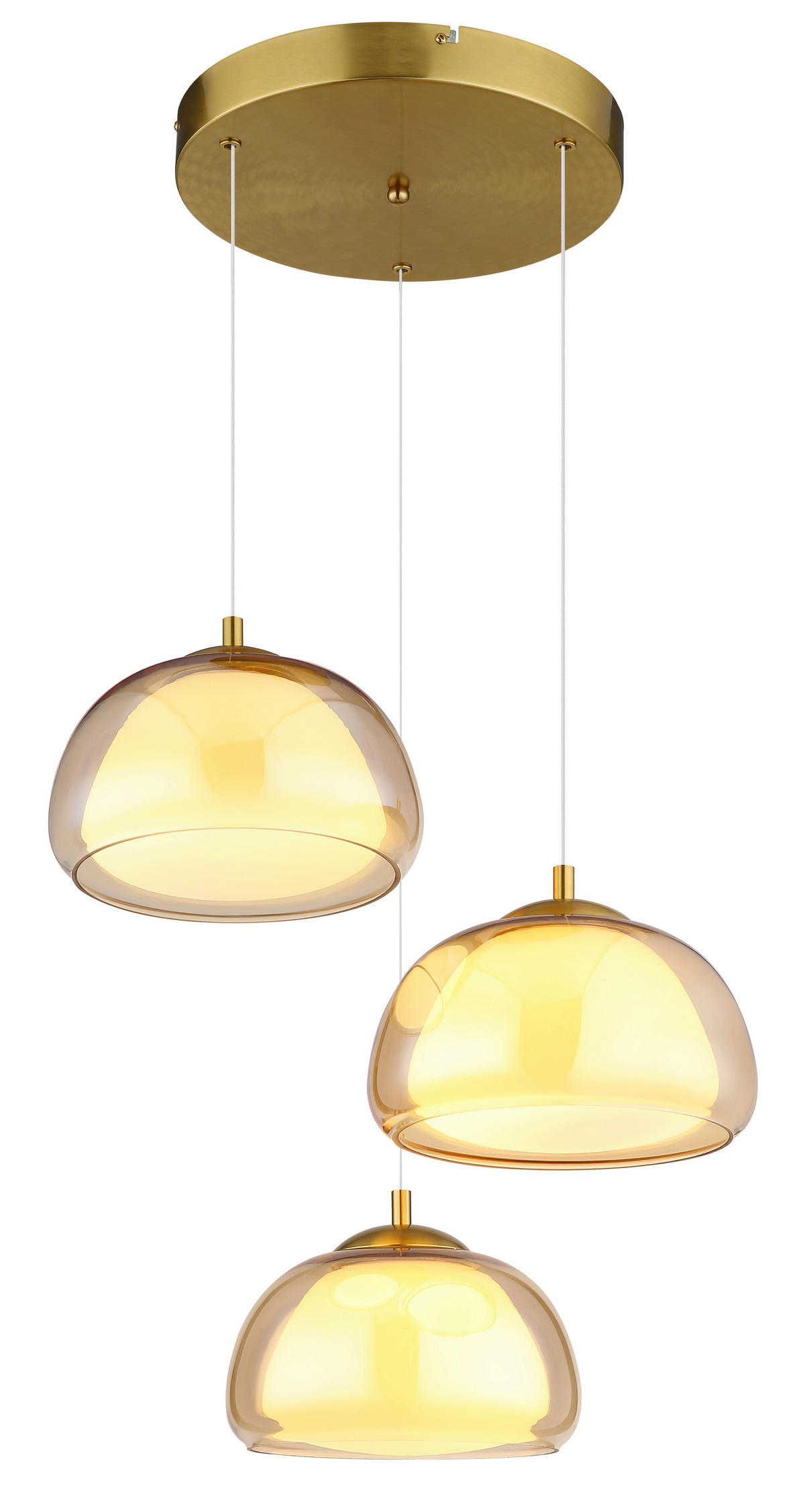 LED-HÄNGELEUCHTE 50/150 cm  - Transparent/Goldfarben, Design, Glas/Kunststoff (50/150cm) - Globo