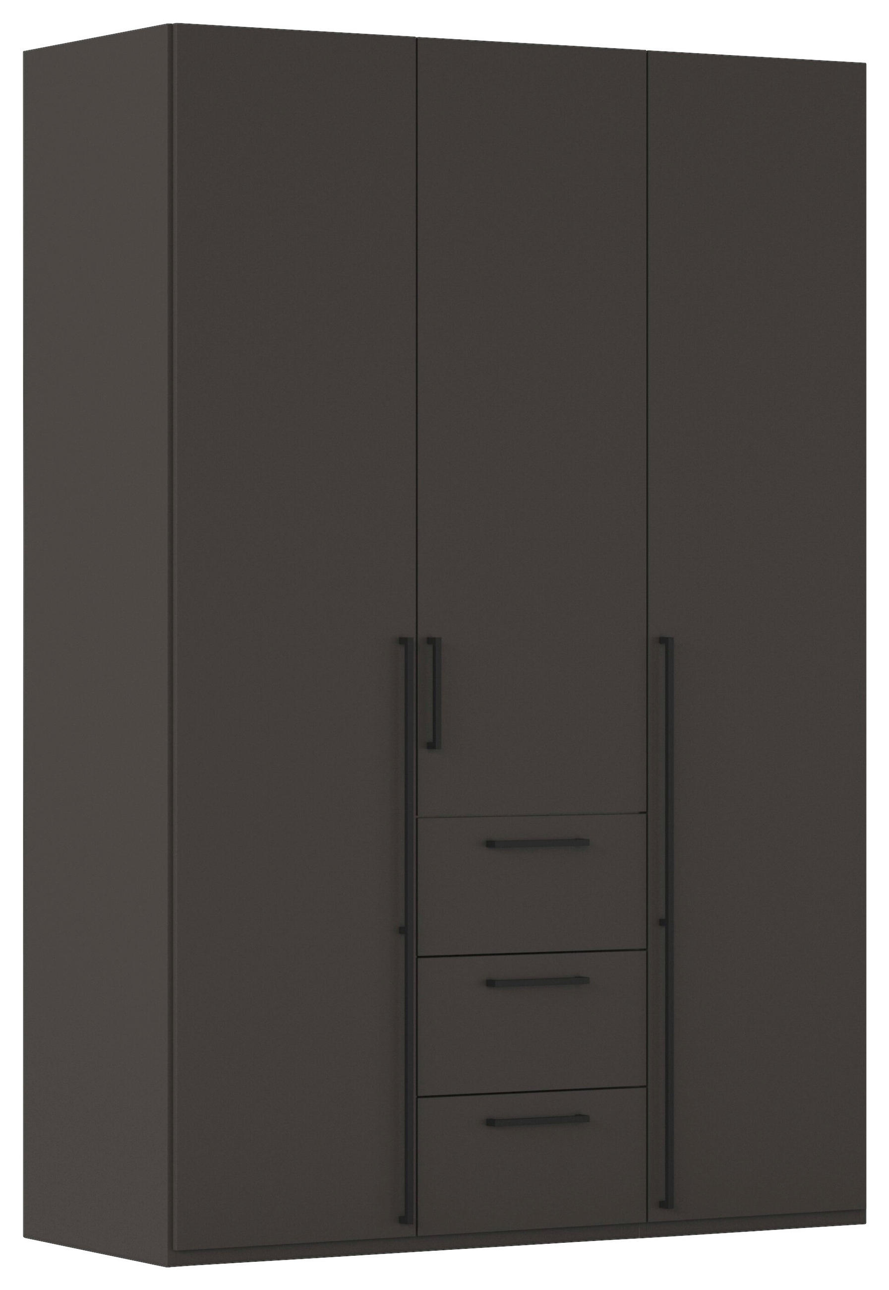 DREHTÜRENSCHRANK 151/235/61 cm,  in Graphitfarben, 3-türig  - Schwarz/Graphitfarben, Basics, Holzwerkstoff/Metall (151/235/61cm) - Novel