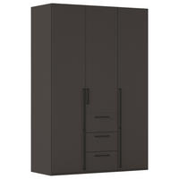 DREHTÜRENSCHRANK 151/223/61 cm,  in Graphitfarben, 3-türig  - Schwarz/Graphitfarben, Basics, Holzwerkstoff/Metall (151/223/61cm) - Novel