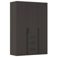DREHTÜRENSCHRANK 151/223/61 cm,  in Graphitfarben, 3-türig  - Schwarz/Graphitfarben, Basics, Holzwerkstoff/Metall (151/223/61cm) - Novel