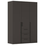 DREHTÜRENSCHRANK 151/223/61 cm,  in Graphitfarben, 3-türig  - Schwarz/Graphitfarben, Basics, Holzwerkstoff/Metall (151/223/61cm) - Novel