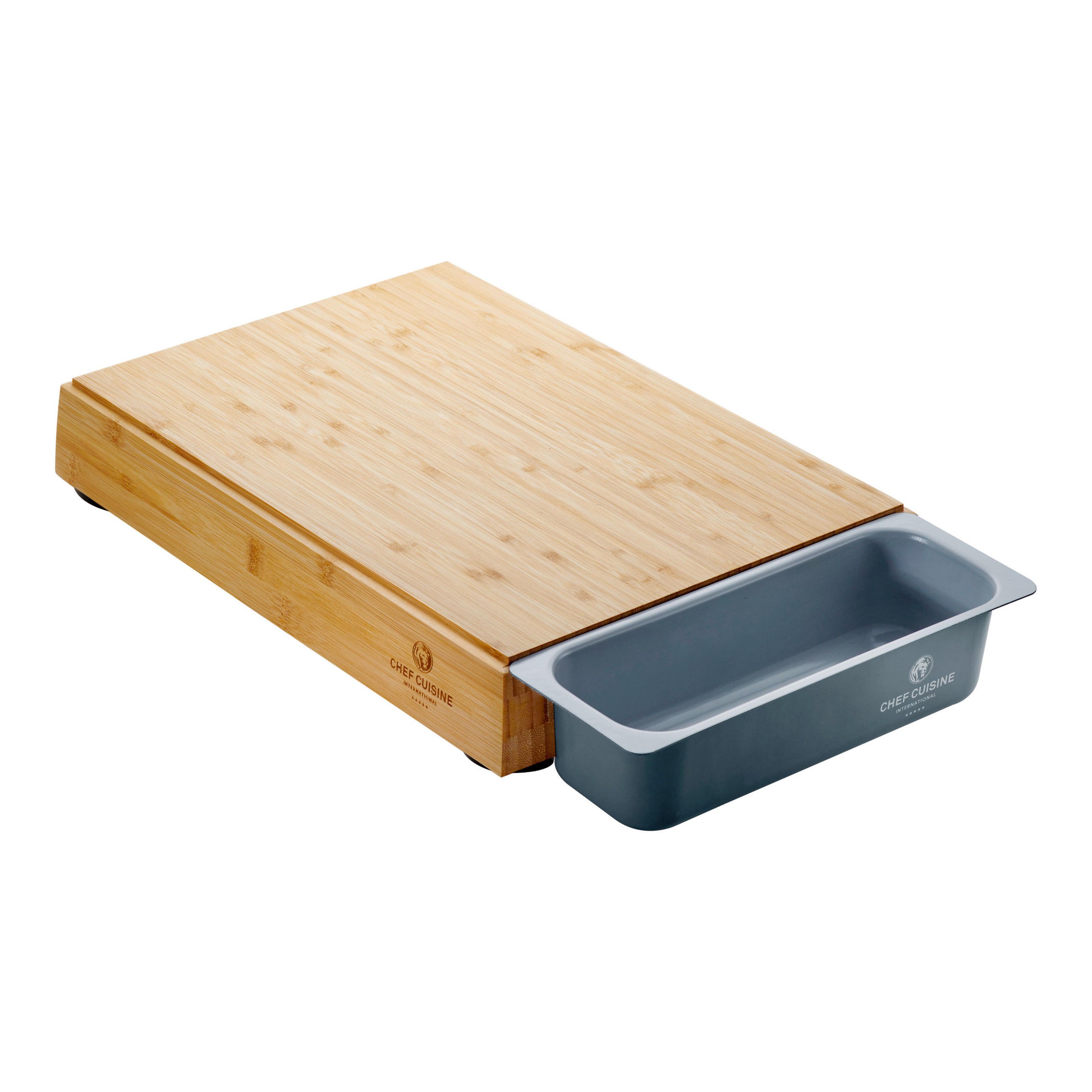 SCHNEIDEBRETT Holz, Metall Bambus  - Anthrazit/Naturfarben, Basics, Holz/Metall (51/28.7/7.5cm) - CHEF CUISINE