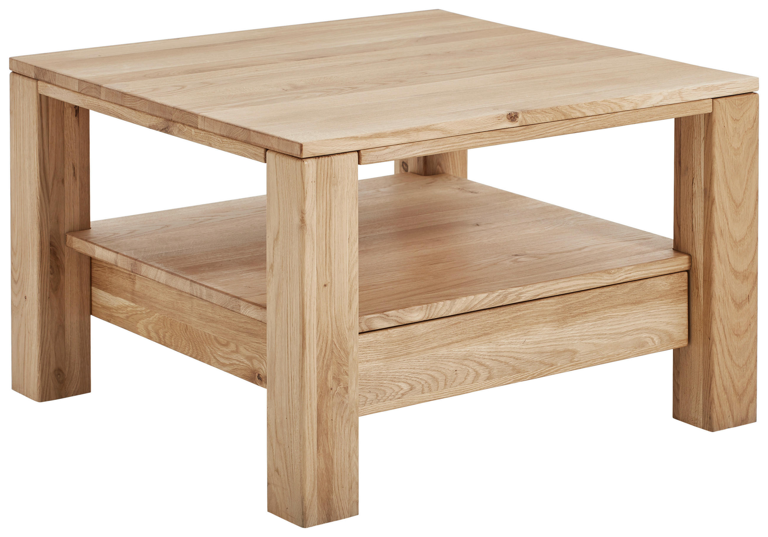 COUCHTISCH Wildeiche massiv 70/70/47,5 cm quadratisch Eichefarben  - Eichefarben, KONVENTIONELL, Holz (70/70/47,5cm) - Linea Natura