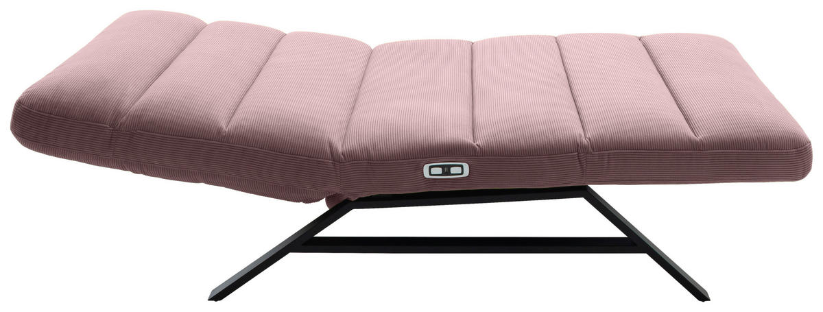 RELAXLIEGE Feincord Altrosa  - Schwarz/Altrosa, Design, Textil/Metall (120/54-113/158-198cm) - Pure Home Lifestyle