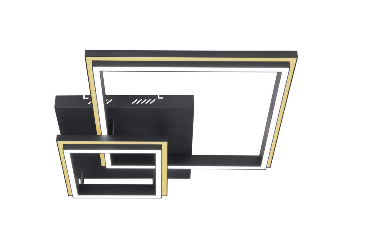 LED PLAFONJERA Proton  - bela/crna, Lajfstajl, metal/plastika (60/60/11,8cm) - Novel