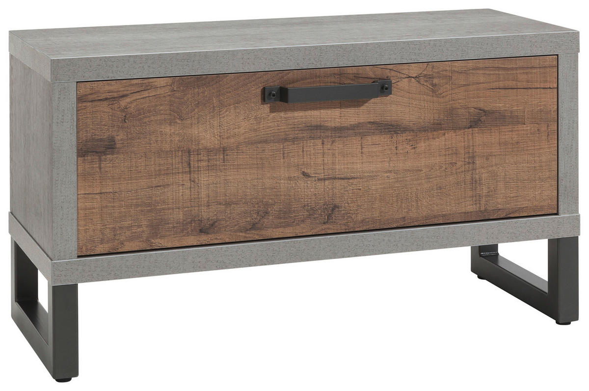 GARDEROBNA KLOP siva, barve hrasta, temno siva - temno siva/siva, Moderno, kovina/leseni material (90/50/35cm) - Carryhome