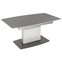 COUCHTISCH ESG, Milchglas 115-155/70/53-72 cm bootsförmig Silberfarben, Grau  - Silberfarben/Grau, MODERN, Glas/Holzwerkstoff (115-155/70/53-72cm)