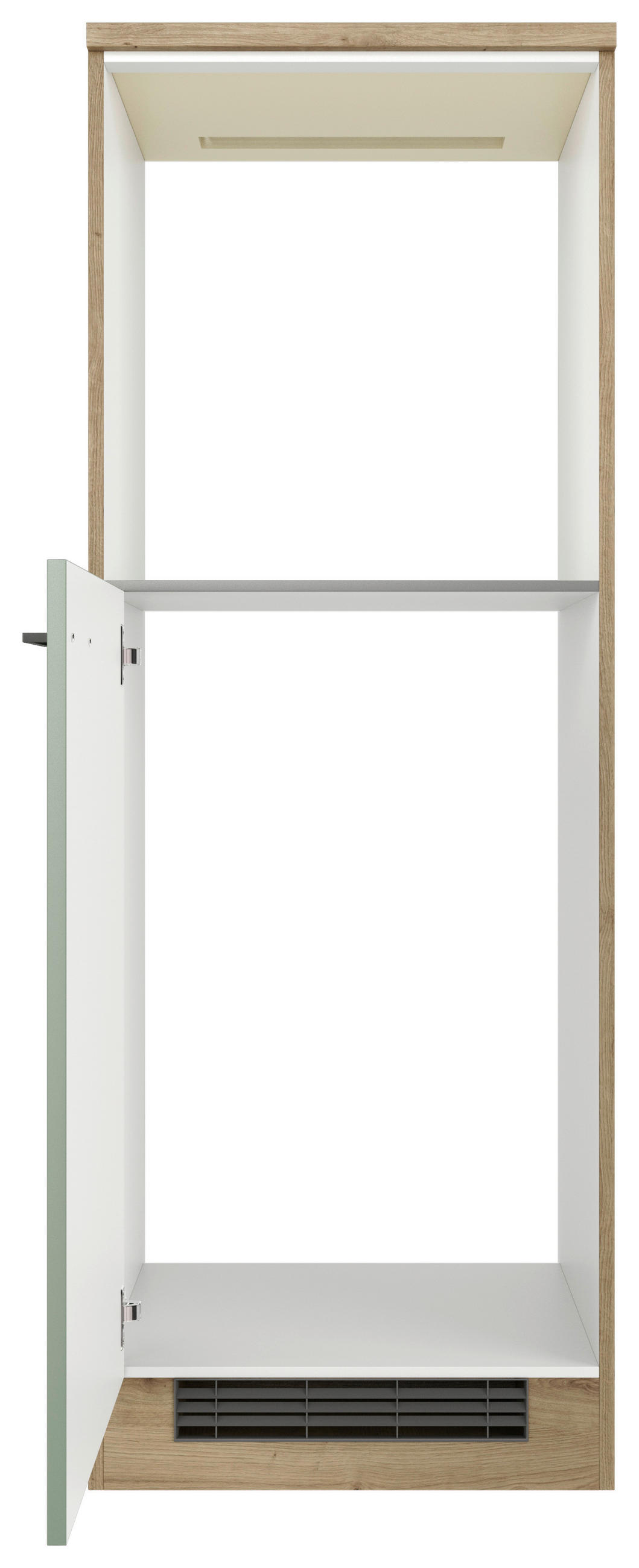 GERÄTEUMBAUSCHRANK 60/168,5/60 cm  in Grün, Eiche Artisan  - Schwarz/Eiche Artisan, KONVENTIONELL, Holzwerkstoff/Metall (60/168,5/60cm) - FlexWell