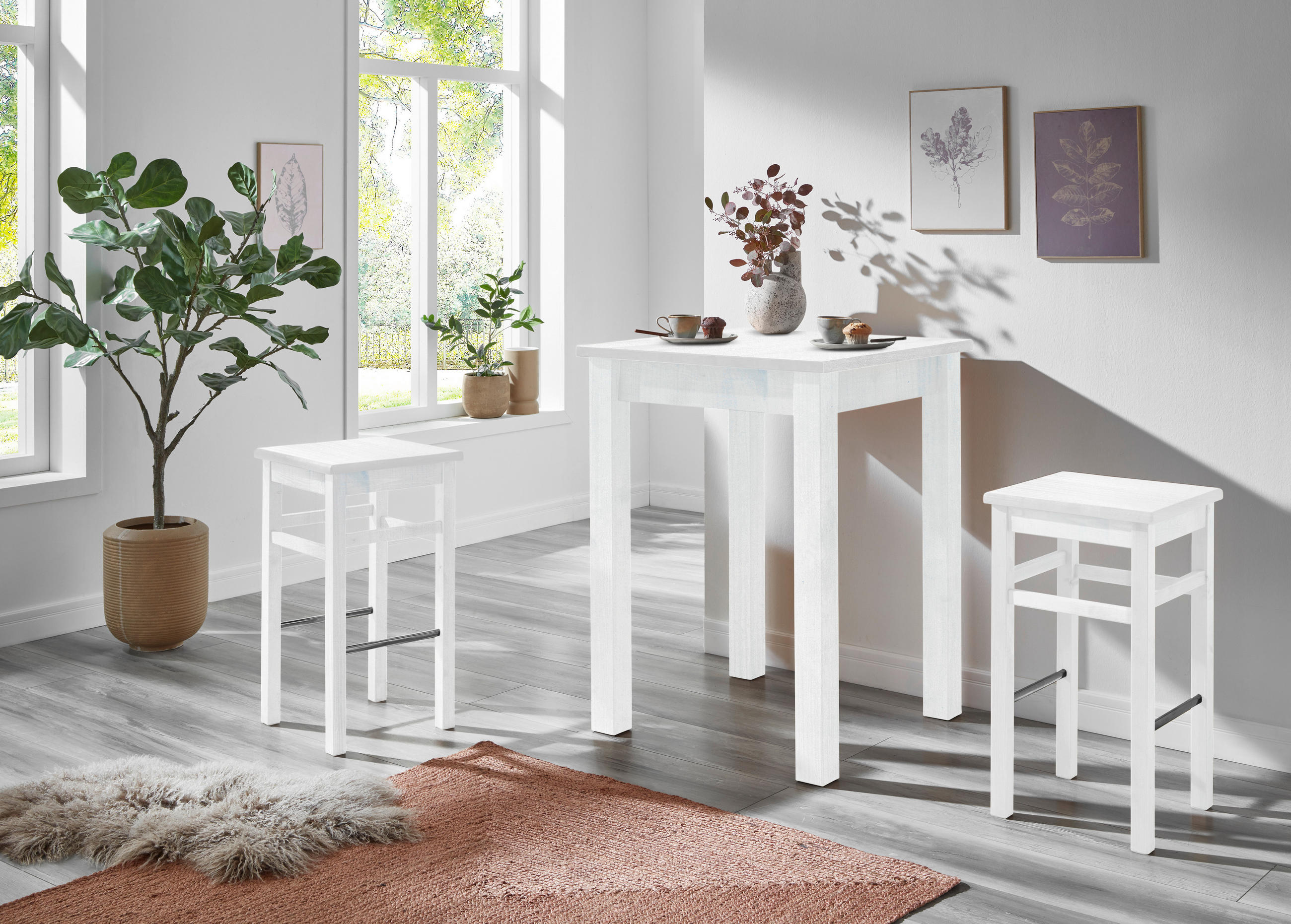 BARTISCH  - Weiß, ROMANTIK / LANDHAUS, Holz (78/78/103cm) - Boxxx