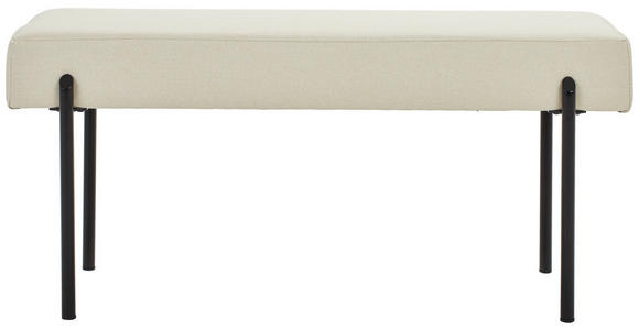 HOCKERBANK 100/45/35 cm Webstoff Beige  - Beige/Schwarz, MODERN, Textil/Metall (100/45/35cm) - Novel