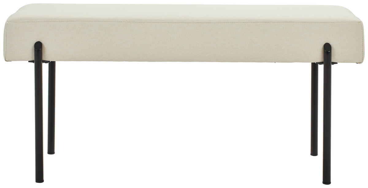 HOCKERBANK 100/45/35 cm Webstoff Beige  - Beige/Schwarz, MODERN, Textil/Metall (100/45/35cm) - Novel