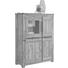 HIGHBOARD Akazie furniert, Schichtholz antik, Glanz Akaziefarben - Klar/Akaziefarben, Trend, Glas/Holz (101/138/40cm) - Landscape