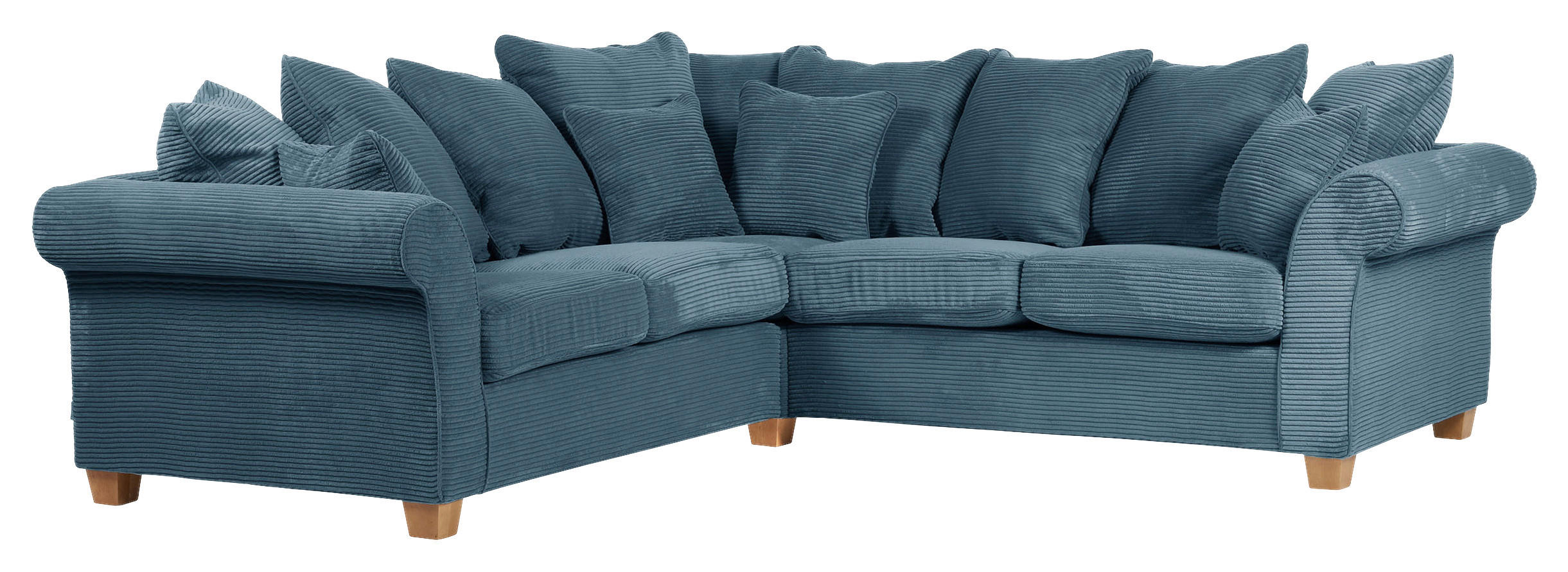 HÖRNSOFFA i manchester petrol  - petrol/ekfärgad, Lifestyle, trä/textil (250/250cm) - Livetastic