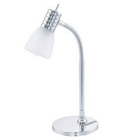 TISCHLEUCHTE - Weiss/Silberfarben, Konventionell, Glas/Metall (15/30cm) - Eglo