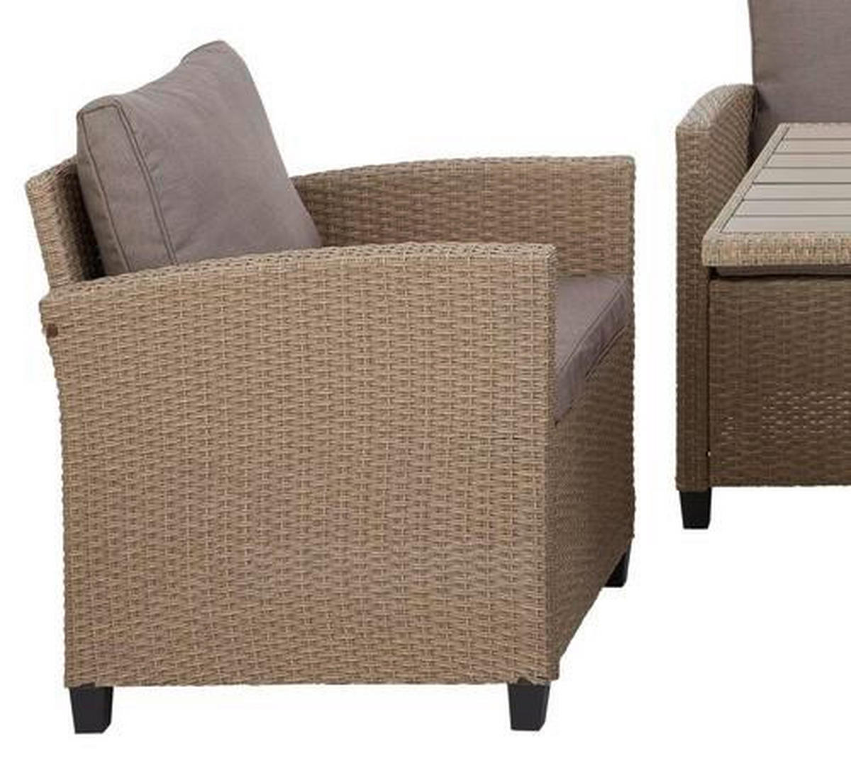 Loungegarnitur 6-tlg. Porto II 175/232 cm Stahl  - Hellgrau/Braun, MODERN, Kunststoff/Textil (175/232cm) - Luca Bessoni