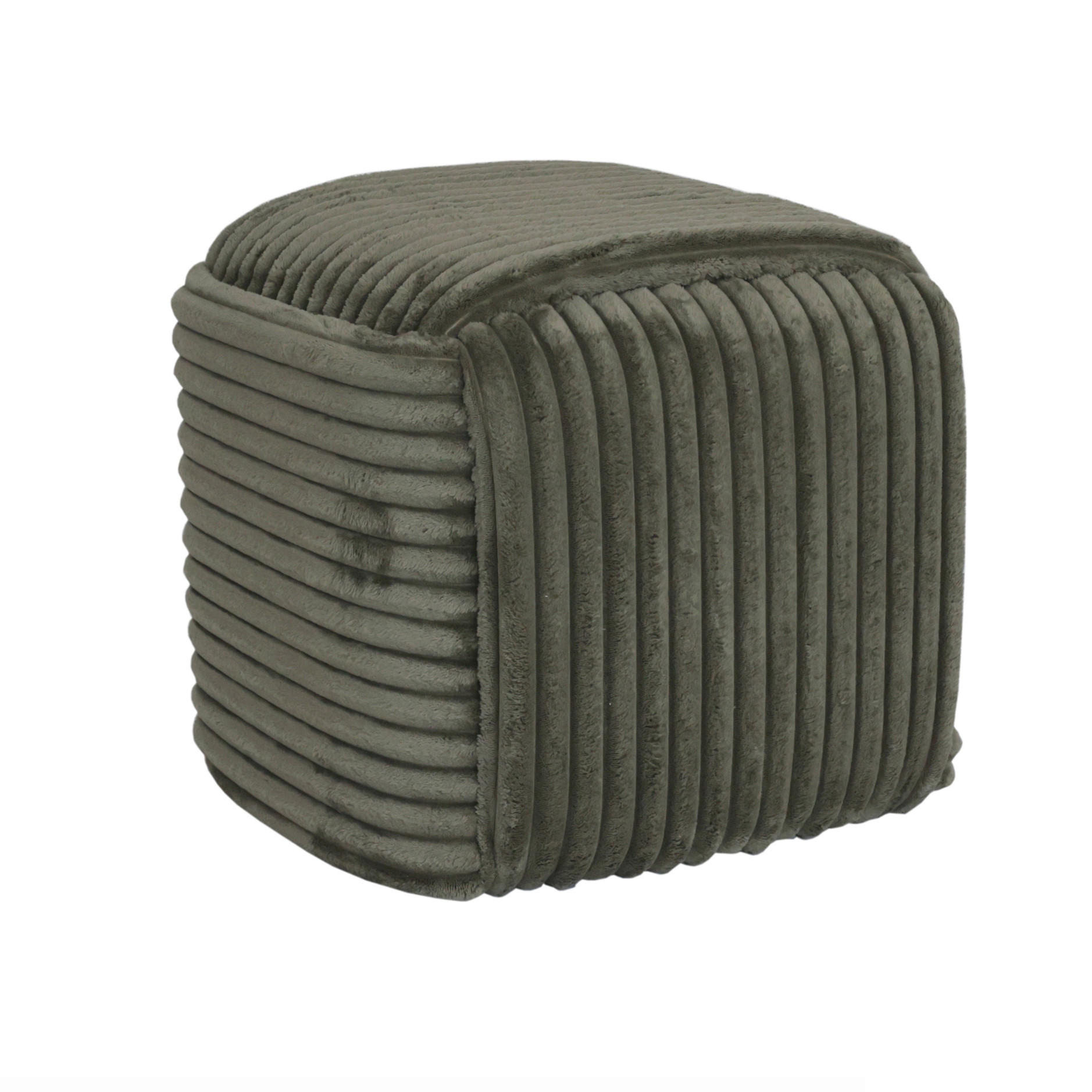 HOCKER Samt Grün  - Grün, Trend, Kunststoff/Textil (46/46/42cm) - Ambia Home