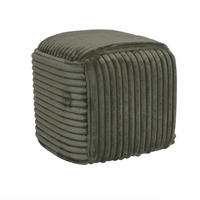 HOCKER Samt Grün  - Grün, Trend, Kunststoff/Textil (46/46/42cm) - Ambia Home