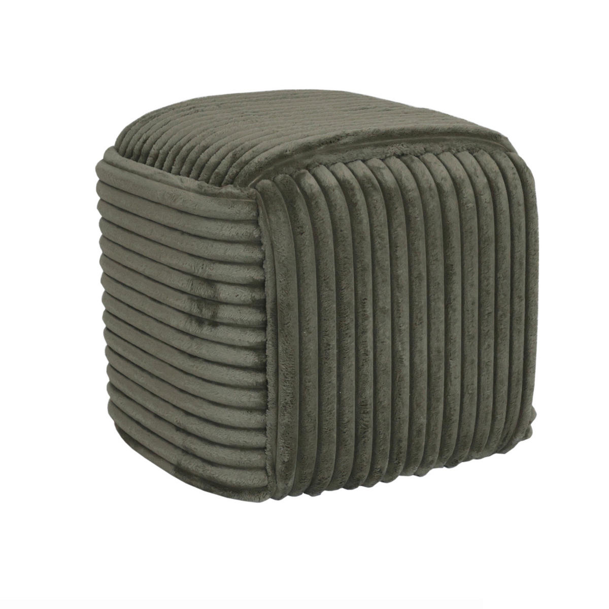 HOCKER Samt Grün  - Grün, Trend, Kunststoff/Textil (46/46/42cm) - Ambia Home