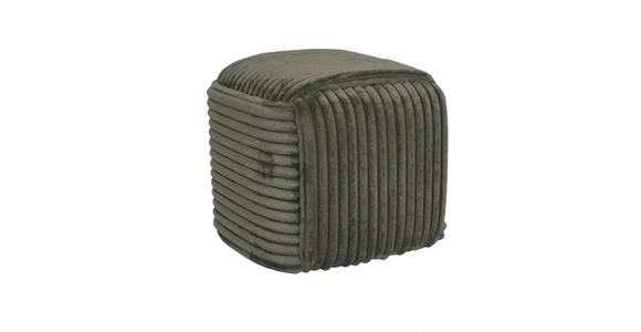 HOCKER Samt Grün  - Grün, Trend, Kunststoff/Textil (46/46/42cm) - Ambia Home