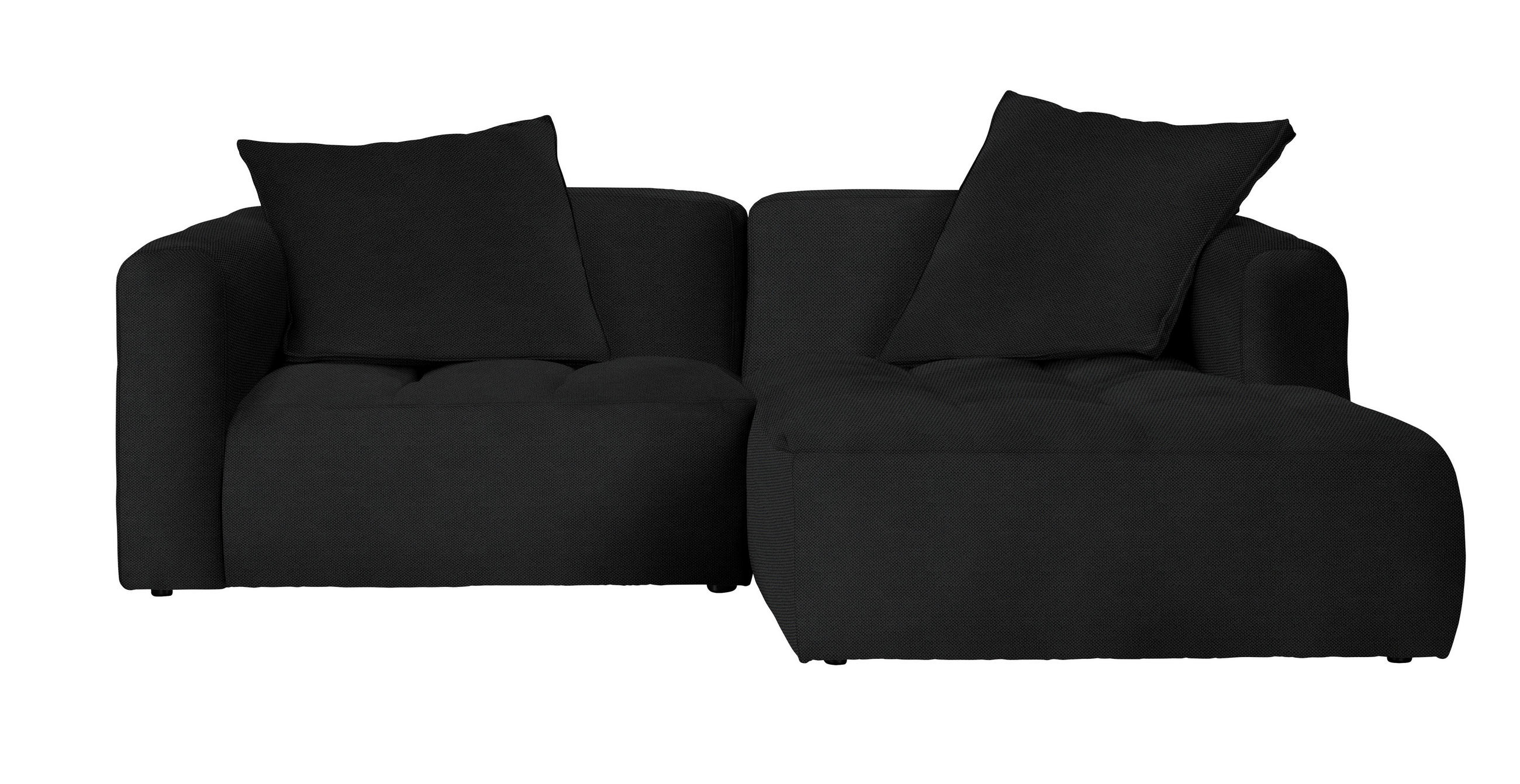 ECKSOFA Schwarz Webstoff  - Schwarz, LIFESTYLE, Kunststoff/Textil (240/173cm) - Stylife