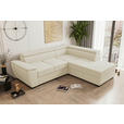 ECKSOFA  in Flachgewebe Beige  - Beige/Schwarz, KONVENTIONELL, Kunststoff/Textil (266/220cm) - Carryhome