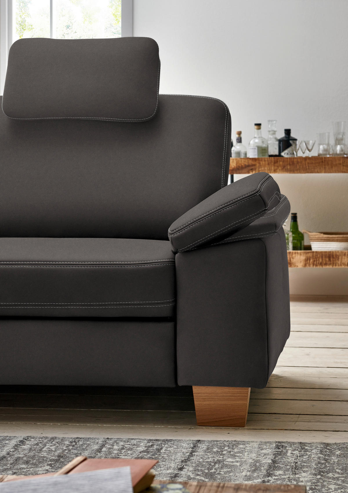 ECKSOFA  in Echtleder Graubraun  235/274 cm  - Eichefarben/Graubraun, KONVENTIONELL, Leder/Holzwerkstoff (235/274cm) - Beldomo Premium