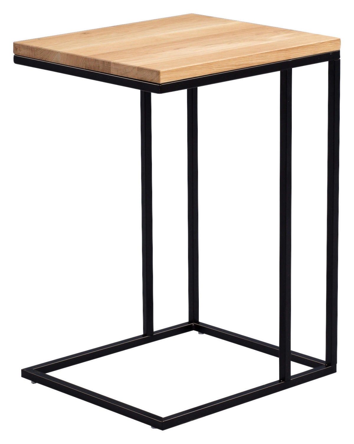 PRÍRUČNÝ STOLÍK, divoký dub, čierna, farba duba - čierna/farba duba, Basics, kov/drevo (43/38/62cm)