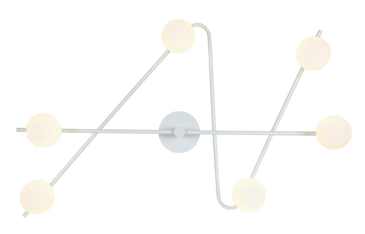 DECKENLEUCHTE 120/73,5/28 cm  - Weiß, Trend, Glas/Metall (120/73,5/28cm) - Collett's Monde