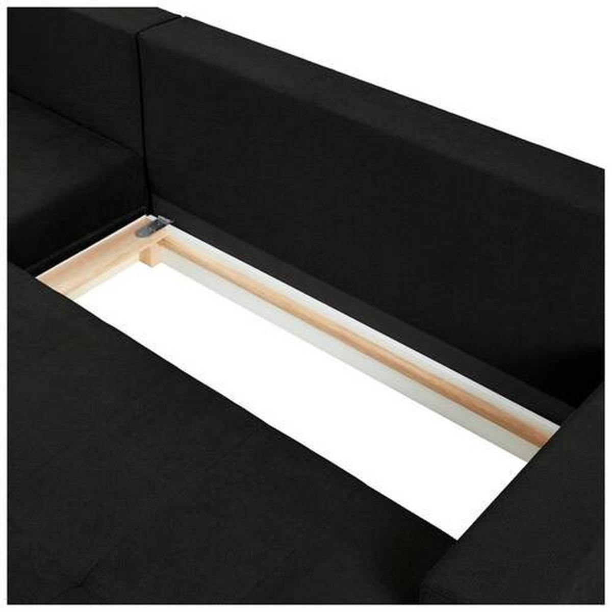 ECKSOFA in Webstoff Schwarz  - Schwarz, KONVENTIONELL, Kunststoff/Textil (231/157cm) - P & B