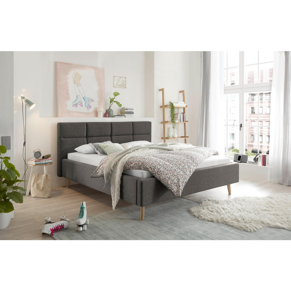 Thumbnail - SetOne by Musterring Polsterbett, Anthrazit, Textil, Esche, 180x200 cm, Stoffauswahl, in verschiedenen Größen erhältlich...