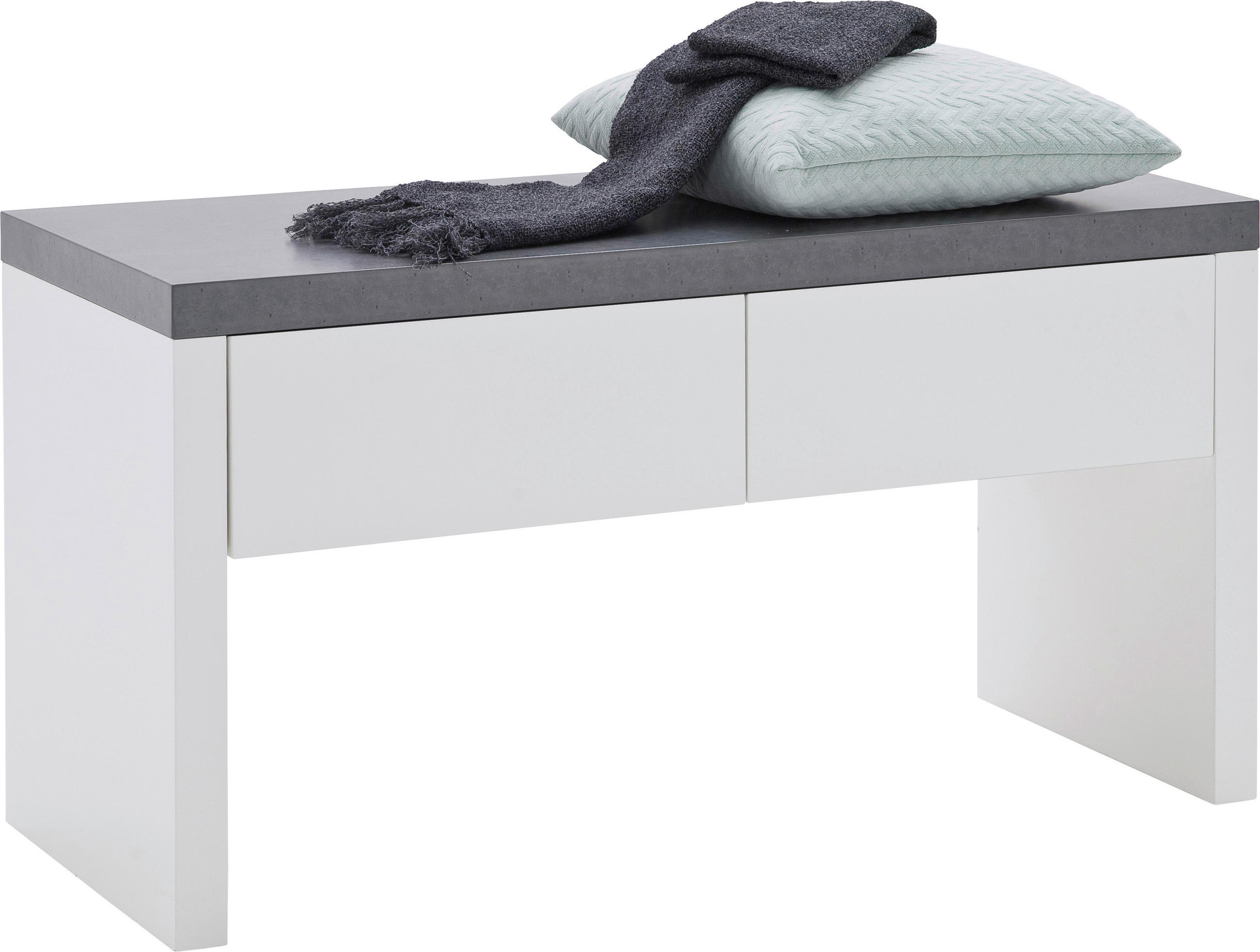 GARDEROBENBANK 91/48/38 cm  - Weiss/Grau, Design, Holzwerkstoff (91/48/38cm) - Novel