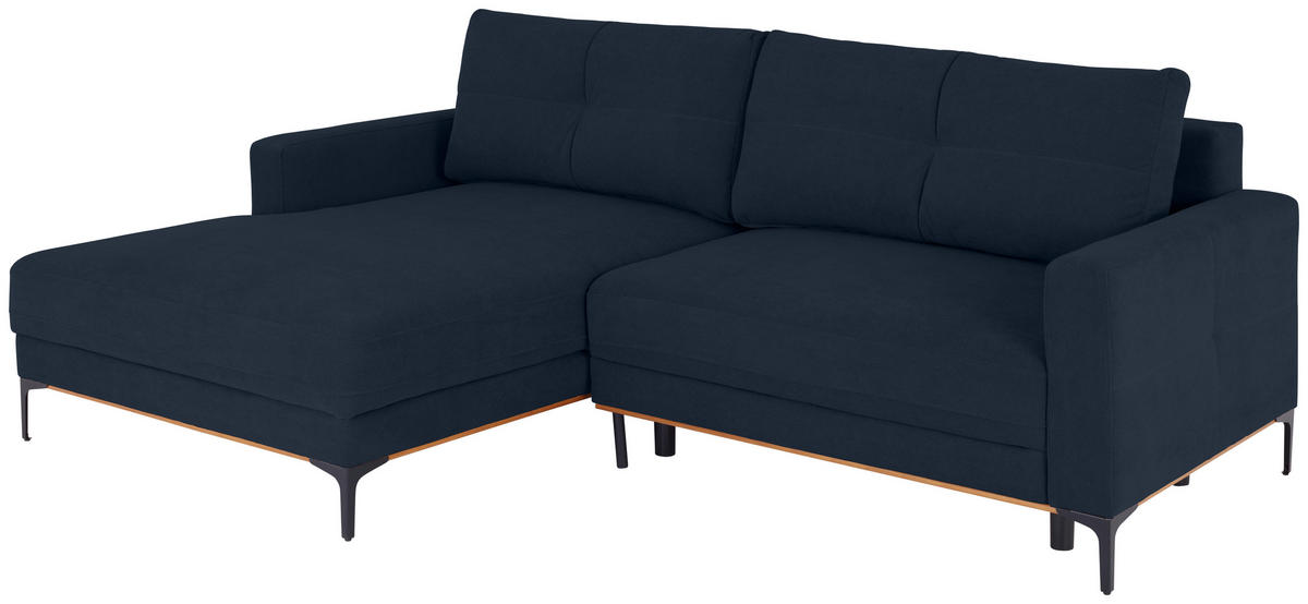 ECKSOFA Royalblau  - Royalblau/Schwarz, MODERN, Textil/Metall (162/238cm) - Ondega