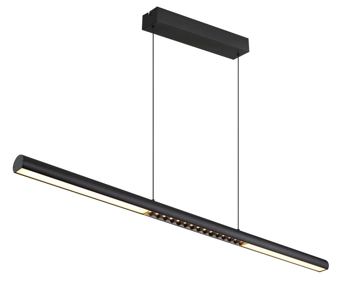 LED-HÄNGELEUCHTE 120/8/150 cm  - Opal/Schwarz, Design, Kunststoff/Metall (120/8/150cm) - Globo