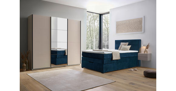BOXSPRINGBETT 140/200 cm  in Dunkelblau  - Wengefarben/Dunkelblau, KONVENTIONELL, Textil (140/200cm) - Carryhome