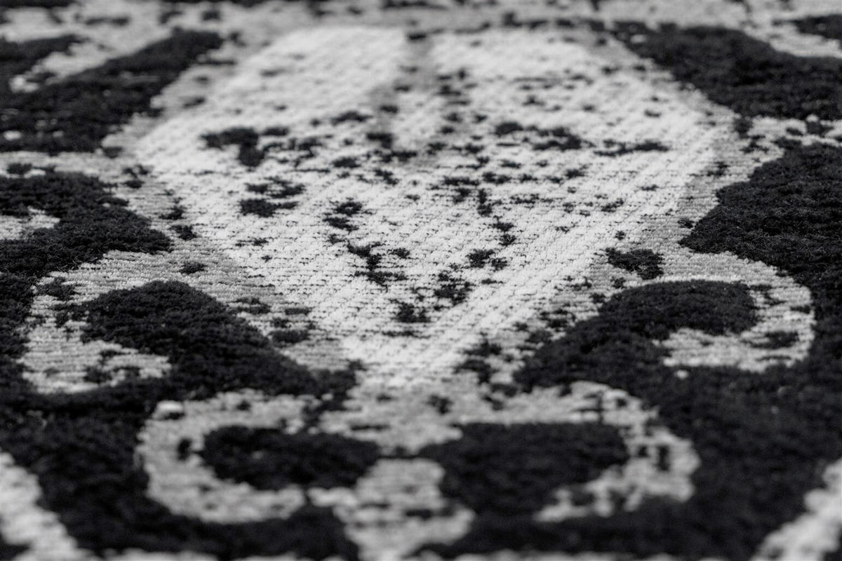 VINTAGE-TEPPICH  Wohnzimmer 80/150 cm Grau, Schwarz rechteckig  - Schwarz/Grau, Basics, Textil (80/150cm) - Kayoom