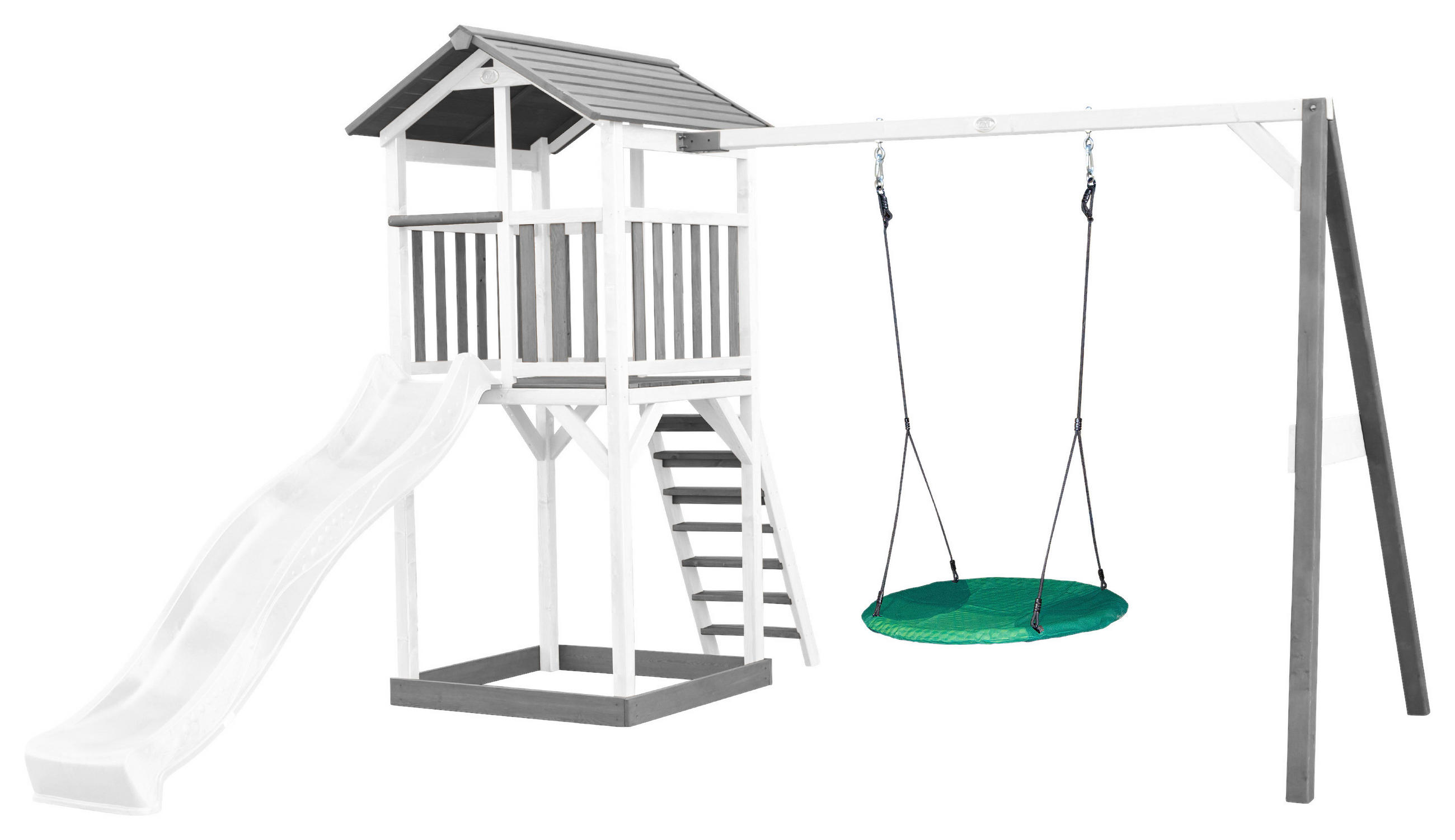 XXXLutz Spielturm Grau, Grün, Weiß 356.6x241.9x349 cm