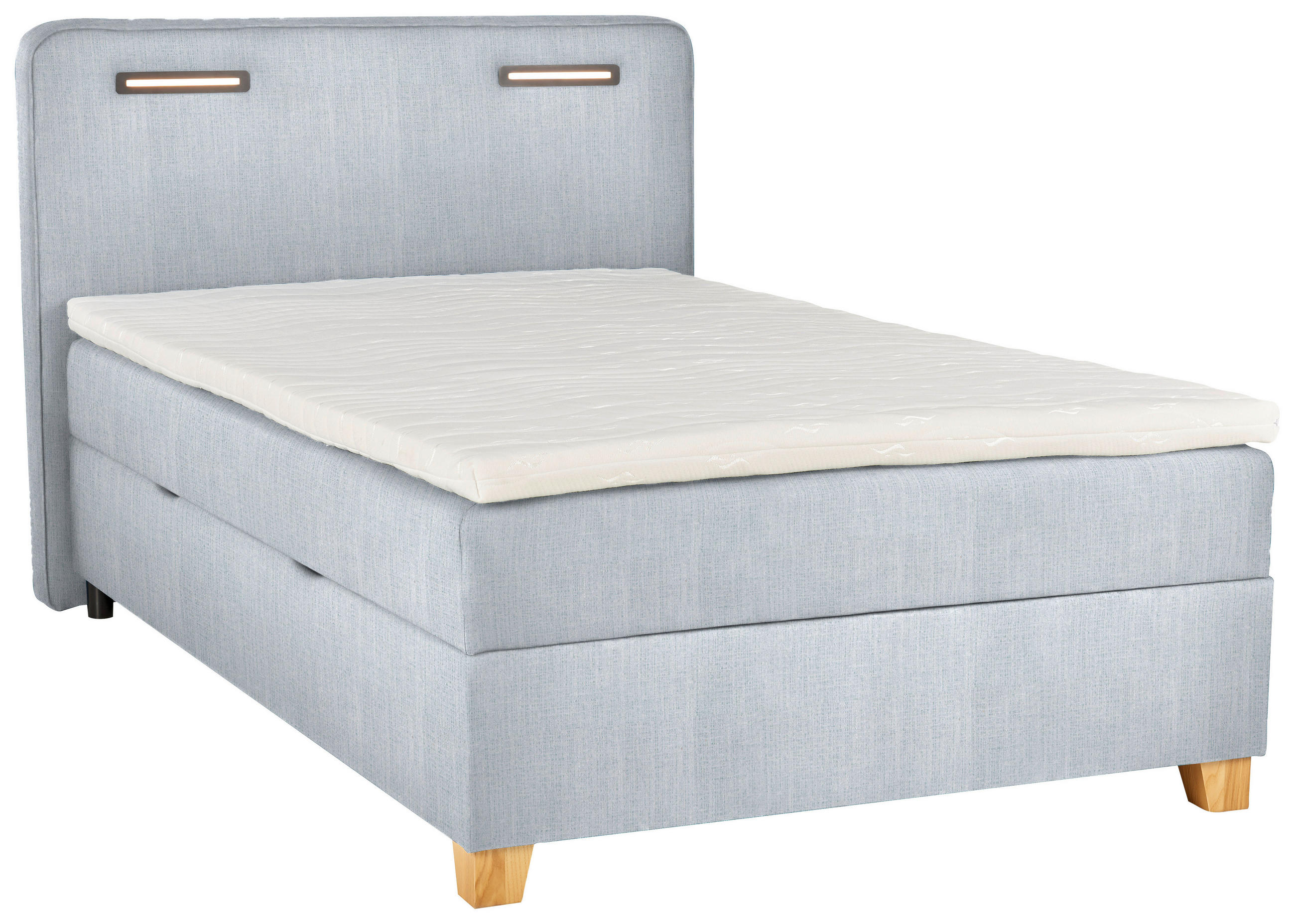 BOXBETT 120/200 cm  in Hellblau  - Hellblau, Konventionell, Holz/Textil (120/200cm) - Moderano