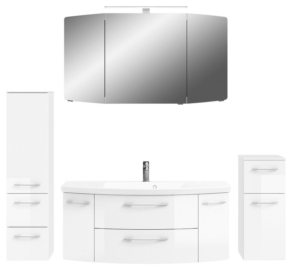 BADEZIMMER 5-teilig  in 181 cm  - Chromfarben/Weiß Hochglanz, KONVENTIONELL, Glas/Holzwerkstoff (181cm) - Pelipal