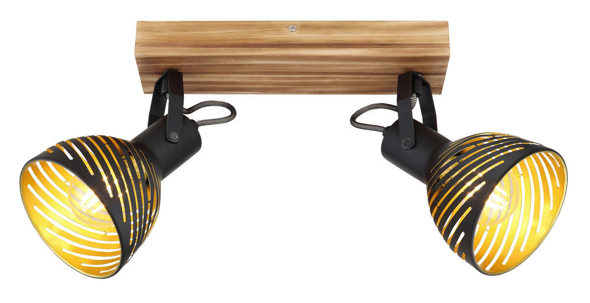 STRAHLER 30/12,5/25 cm   - Dunkelbraun/Goldfarben, Basics, Holz/Metall (30/12,5/25cm) - Globo