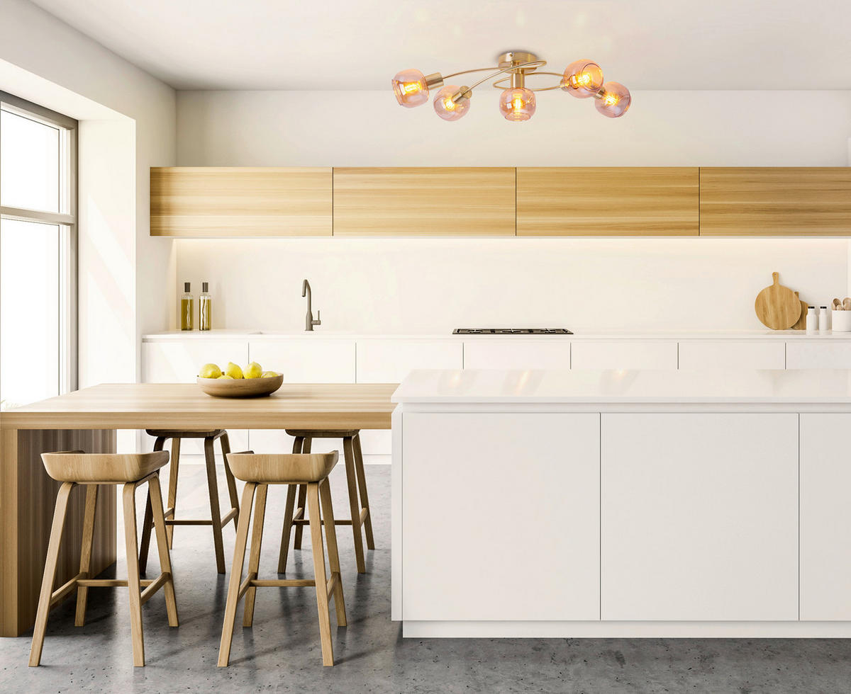 LED-DECKENLEUCHTE 36/21 cm   - Messingfarben, Design, Glas/Metall (36/21cm) - Näve