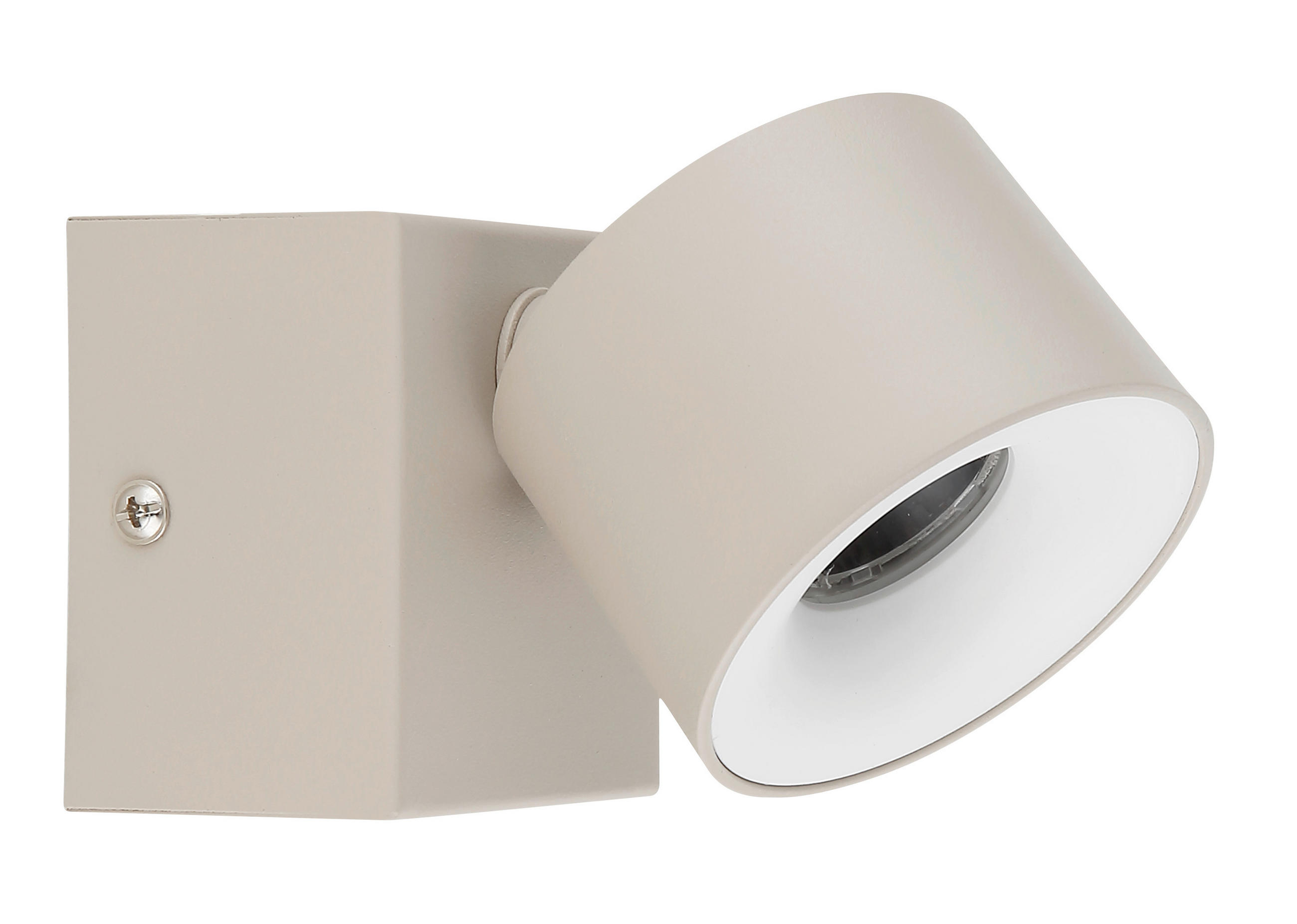 LED-STRAHLER 7.2/9.5 cm   - Sandfarben/Weiß, Design, Kunststoff/Metall (7.2/9.5cm) - Globo