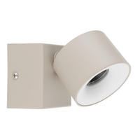 LED-STRAHLER 7.2/9.5 cm   - Sandfarben/Weiß, Design, Kunststoff/Metall (7.2/9.5cm) - Globo