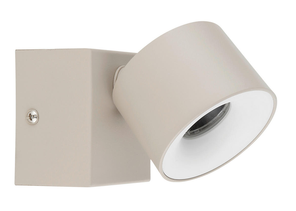 LED-STRAHLER 7.2/9.5 cm   - Sandfarben/Weiß, Design, Kunststoff/Metall (7.2/9.5cm) - Globo