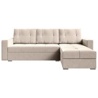 ECKSOFA Creme Samt  - Chromfarben/Creme, KONVENTIONELL, Kunststoff/Textil (233/140cm) - Carryhome