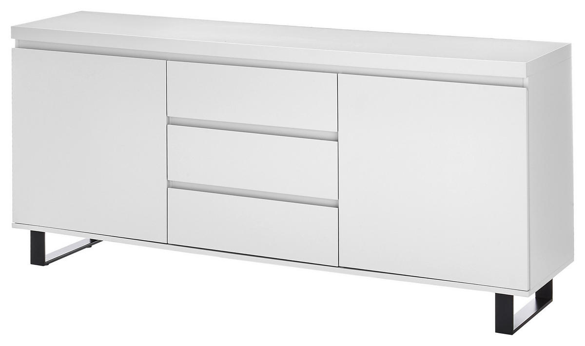 SIDEBOARD Austin  in 166/74/40 cm  - Schwarz/Weiß, Basics, Holzwerkstoff/Metall (166/74/40cm)