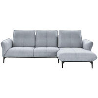 ECKSOFA in Webstoff Hellgrau  277/182 cm  - Hellgrau/Schwarz, Natur, Textil (277/182cm) - Valnatura