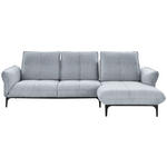 ECKSOFA in Webstoff Hellgrau  277/182 cm  - Hellgrau/Schwarz, Natur, Textil (277/182cm) - Valnatura