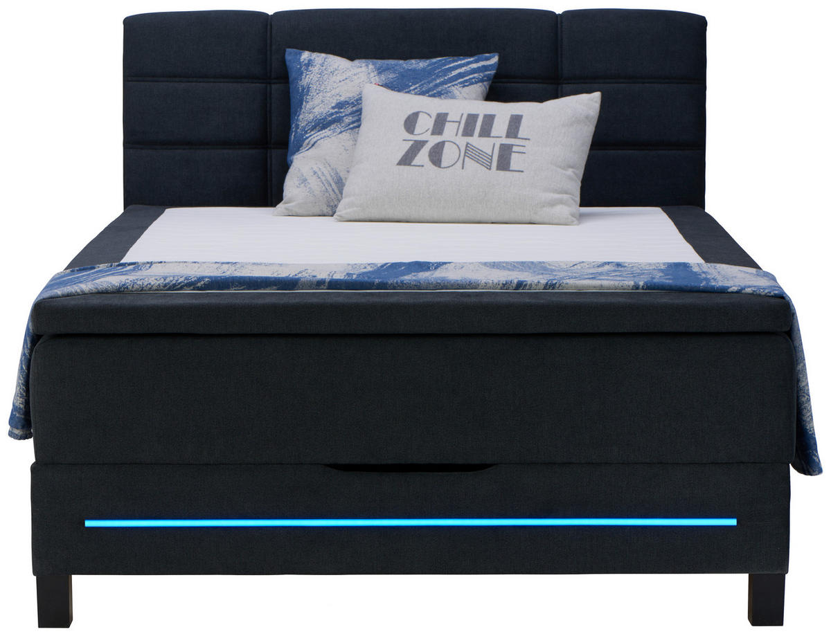 BOXSPRINGBETT 140/200 cm  in Anthrazit  - Anthrazit/Schwarz, Konventionell, Holzwerkstoff/Kunststoff (140/200cm) - Carryhome