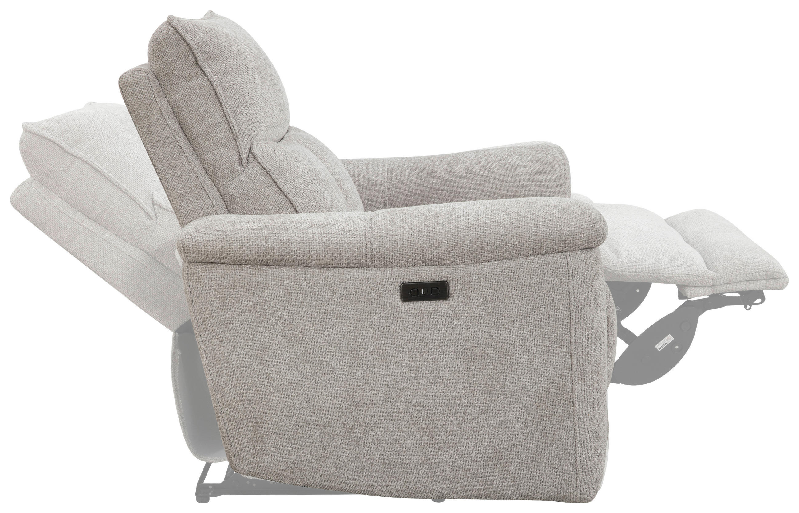 Thumbnail - Mid.you Sitzgarnitur, Hellgrau, Textil, 3-teilig, 200x160x98 cm, motorische Relaxfunktion, USB-Anschluss, USB-C-Anschlus...