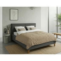 POLSTERBETT Anthrazit 140/200 cm  - Eichefarben/Anthrazit, MODERN, Holz/Textil (140/200cm) - MID.YOU